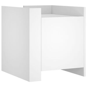 vidaXL Nočn&iacute; stolek b&iacute;l&yacute; 45 x 50 x 50 cm kompozitn&iacute; dřevo