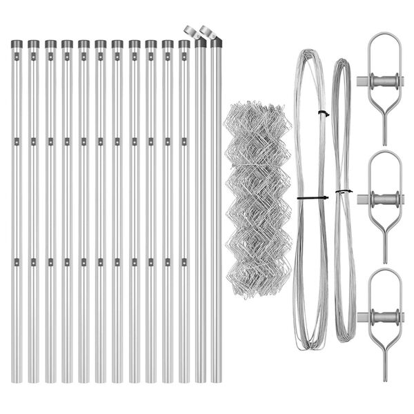 vidaXL Plotov&yacute; sloupek. Stř&iacute;brn&aacute; 25 x 0,4 m (s&iacute;ť 40 x 40 mm) Ocel