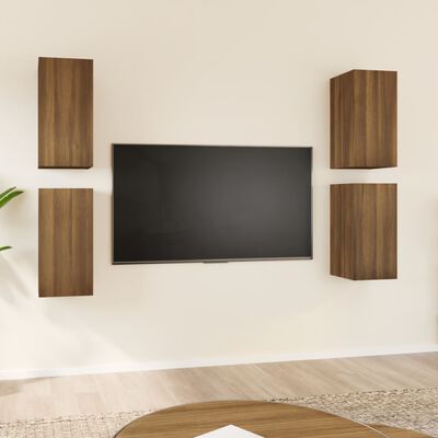 vidaXL TV skříňky 4 ks hnědý dub 30,5 x 30 x 60 cm kompozitní dřevo