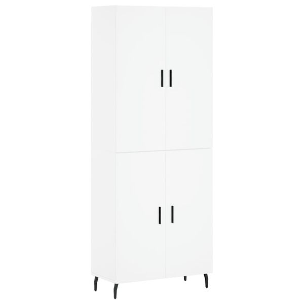vidaXL Skř&iacute;ň highboard b&iacute;l&aacute; 69,5 x 34 x 180 cm kompozitn&iacute; dřevo