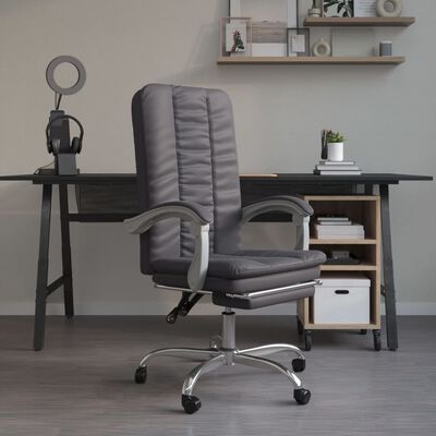 vidaXL Polohovací kancelářská židle šedá umělá kůže