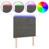 vidaXL Čelo postele s LED tmavě &scaron;ed&eacute; 100x5x118/128 cm samet