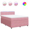vidaXL Box spring postel s matrac&iacute; růžov&aacute; 140x200 cm samet