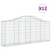 vidaXL Klenut&eacute; gabionov&eacute; ko&scaron;e 12ks 200x30x80/100 cm pozinkovan&eacute; železo