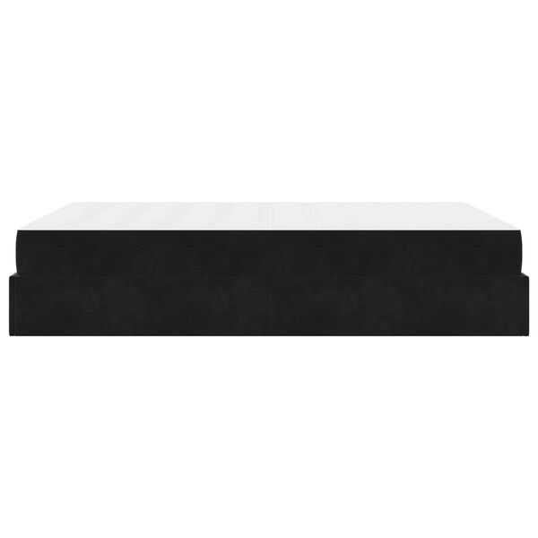 vidaXL R&aacute;m postele s matrac&iacute; s matrac&iacute; 2 pcs Čern&aacute; samet