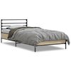 vidaXL R&aacute;m postele dub sonoma 90 x 200 cm kompozitn&iacute; dřevo a kov
