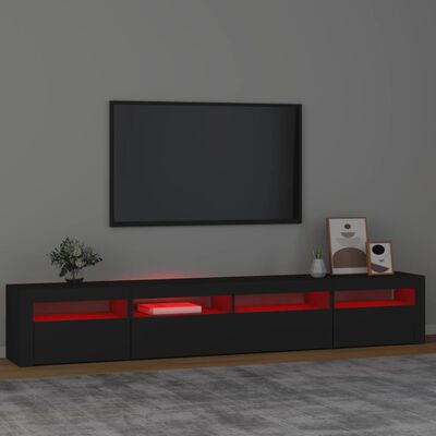vidaXL TV skříňka s LED osvětlením černá 240x35x40 cm