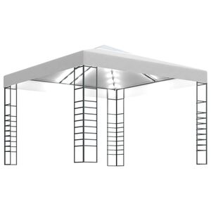 vidaXL Zahradn&iacute; alt&aacute;n se světeln&yacute;mi LED řetězy 3 x 3 m b&iacute;l&yacute;