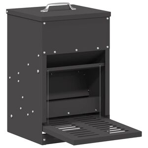 vidaXL Z&aacute;sobn&iacute;k pro slepice s ped&aacute;lem Čern&aacute; 25 x 42 x 40 cm