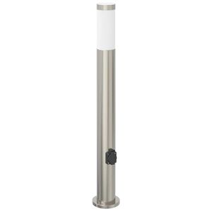 vidaXL Sloupkov&eacute; sv&iacute;tidlo se z&aacute;suvkou 80 cm nerezov&aacute; ocel IP44