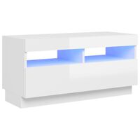vidaXL TV skříňka s LED osvětlením bílá s vysokým leskem 80x35x40 cm