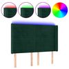 vidaXL Čelo postele s LED tmavě zelen&eacute; 147 x 16 x 118/128 cm samet