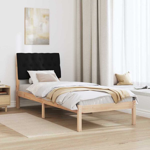 vidaXL Rám postele s čalouněným čelem s čelo Hnědá 80 x 200 cm