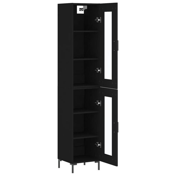 vidaXL Skř&iacute;ň highboard čern&aacute; 34,5 x 34 x 180 cm kompozitn&iacute; dřevo