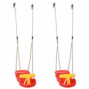 vidaXL Houpačka pro miminka 2 ks Červen&aacute; 36 x 43 x 42 cm Plast