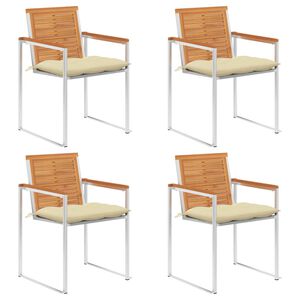 vidaXL Zahradn&iacute; židle 4 ks s podu&scaron;kami masivn&iacute; ak&aacute;ciov&eacute; dřevo