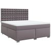 vidaXL Box spring postel s matrac&iacute; &scaron;ed&aacute; 180x200 cm uměl&aacute; kůže