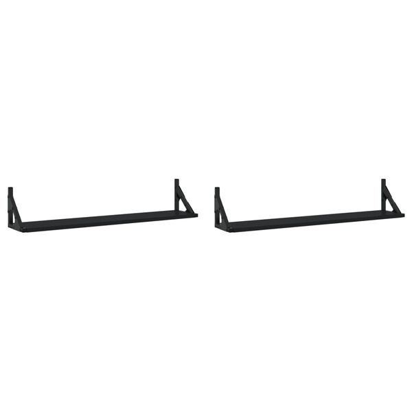 vidaXL N&aacute;stěnn&eacute; police 2 ks čern&eacute; 80 x 15 x 15,5 cm kompozitn&iacute; dřevo