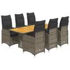 vidaXL 7d&iacute;ln&yacute; zahradn&iacute; bistro set s podu&scaron;kami &scaron;ed&yacute; polyratan