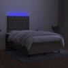 vidaXL Box spring postel s matrac&iacute; a LED taupe 120x190 cm textil