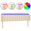 vidaXL Čelo postele s LED kr&eacute;mov&eacute; 203 x 16 x 78/88 cm textil
