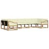 vidaXL Venkovn&iacute; pohovkov&aacute; souprava s pol&scaron;t&aacute;řem 7 pcs B&iacute;l&aacute; a kr&eacute;mov&aacute;