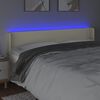 vidaXL Čelo postele s LED kr&eacute;mov&eacute; 183 x 16 x 78/88 cm uměl&aacute; kůže