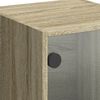 vidaXL Highboard se skleněn&yacute;mi dv&iacute;řky dub sonoma 35 x 37 x 109 cm