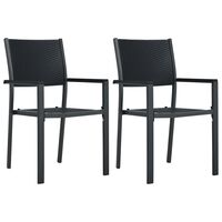 vidaXL Zahradní židle 2 ks černé plast ratanový vzhled