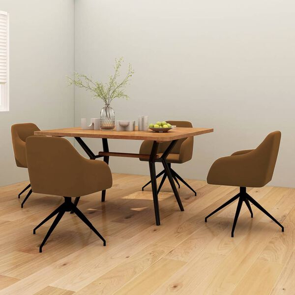 vidaXL J&iacute;deln&iacute; židle 4 ks hněd&eacute; samet