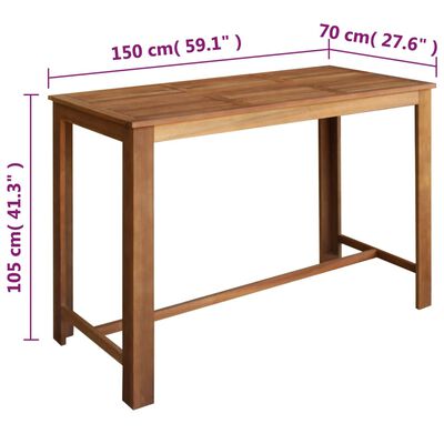 vidaXL Barový stůl a stoličky sada 7 ks masivní akáciové dřevo