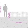 vidaXL Zahradn&iacute; plot Woerden s kop&iacute;m nahoře čern&yacute; 240 x 75 cm ocelov&yacute;