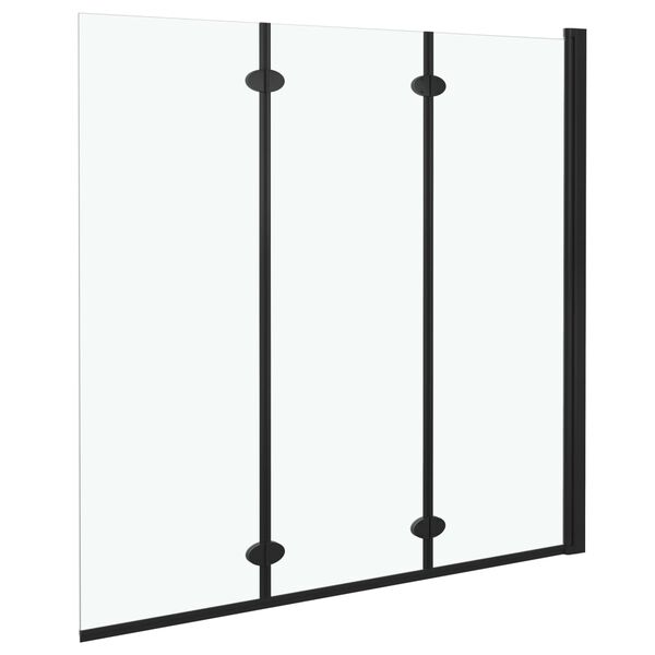vidaXL Skládací sprchový kout se 3 panely ESG 130 x 138 cm černý