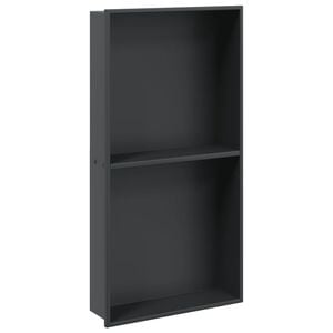 vidaXL Nika do sprchov&eacute;ho koutu matn&aacute; čern&aacute; 32x62x9 cm nerezov&aacute; ocel