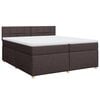 vidaXL Box spring postel s matrac&iacute; tmavě hněd&aacute; 200x200 cm textil