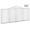 vidaXL Klenut&eacute; gabionov&eacute; ko&scaron;e 11ks 300x30x120/140cm pozinkovan&eacute; železo