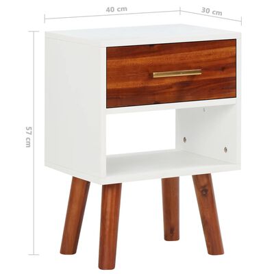 vidaXL Noční stolek 40 x 30 x 57 cm masivní akáciové dřevo a MDF