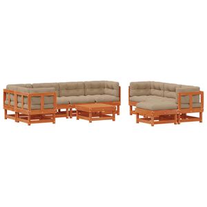 vidaXL Zahradn&iacute; lounge set 33 pcs Voskově hněd&aacute;