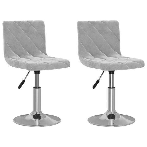 vidaXL Otočn&eacute; j&iacute;deln&iacute; židle 2 ks světle &scaron;ed&eacute; samet