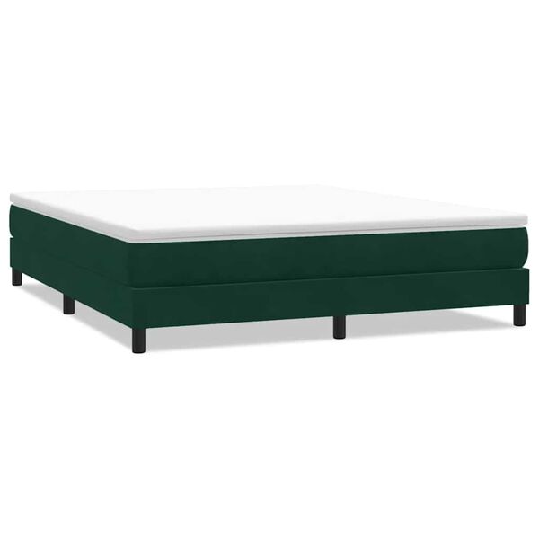 vidaXL Postel Box Spring bez matrace tmavě zelen&aacute; 180x220 cm samet