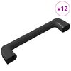 vidaXL Rukojeť Jednobarevn&yacute; 12 ks Čern&aacute; 380 x 34 x 85 mm Hlin&iacute;k a PP