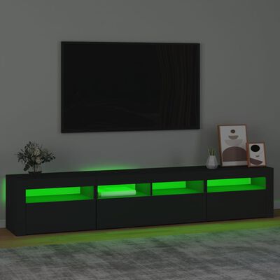 vidaXL TV skříňka s LED osvětlením černá 210 x 35 x 40 cm