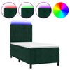 vidaXL Box spring postel s matrac&iacute; a LED tmavě zelen&aacute; 90x190 cm samet