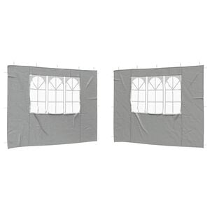 vidaXL Bočn&iacute; stěna p&aacute;rty stanu 2 ks 300 x 195 cm Světle &scaron;ed&aacute; PE a ocel