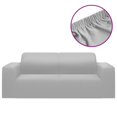 vidaXL Strečový potah na dvoumístnou pohovku šedý polyesterový žerzej
