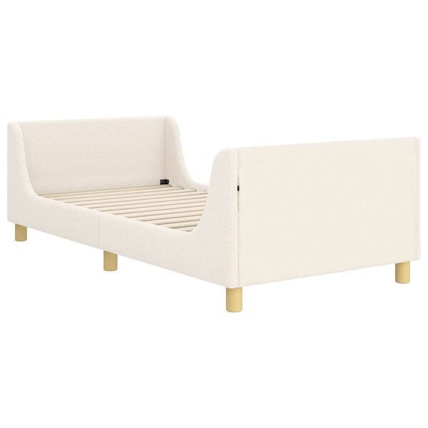 vidaXL Rám postele pro děti s čelem Krémová 90 x 200 cm Ovčí látka