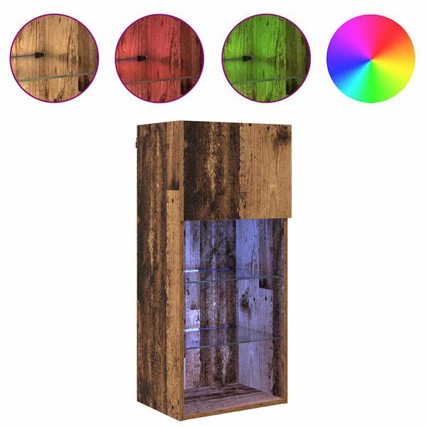 vidaXL N&aacute;stěnn&eacute; TV skř&iacute;ně N&aacute;stěnn&yacute; 2 pcs Star&eacute; dřevo 40,5 x 30 x 90 cm