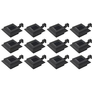 vidaXL Zahradn&iacute; sol&aacute;rn&iacute; lampy 12 ks LED čtvercov&eacute; 12 cm čern&eacute;