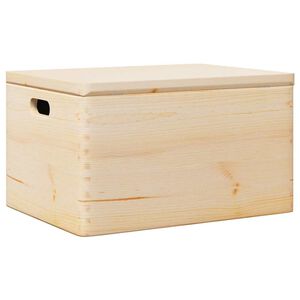 vidaXL Dřevěn&aacute; box s v&iacute;kem a držadly 40x30x23 cm masivn&iacute; borov&eacute; dřevo