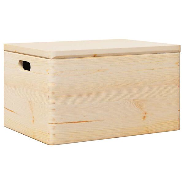 vidaXL Dřevěn&aacute; box s v&iacute;kem a držadly 40x30x23 cm masivn&iacute; borov&eacute; dřevo